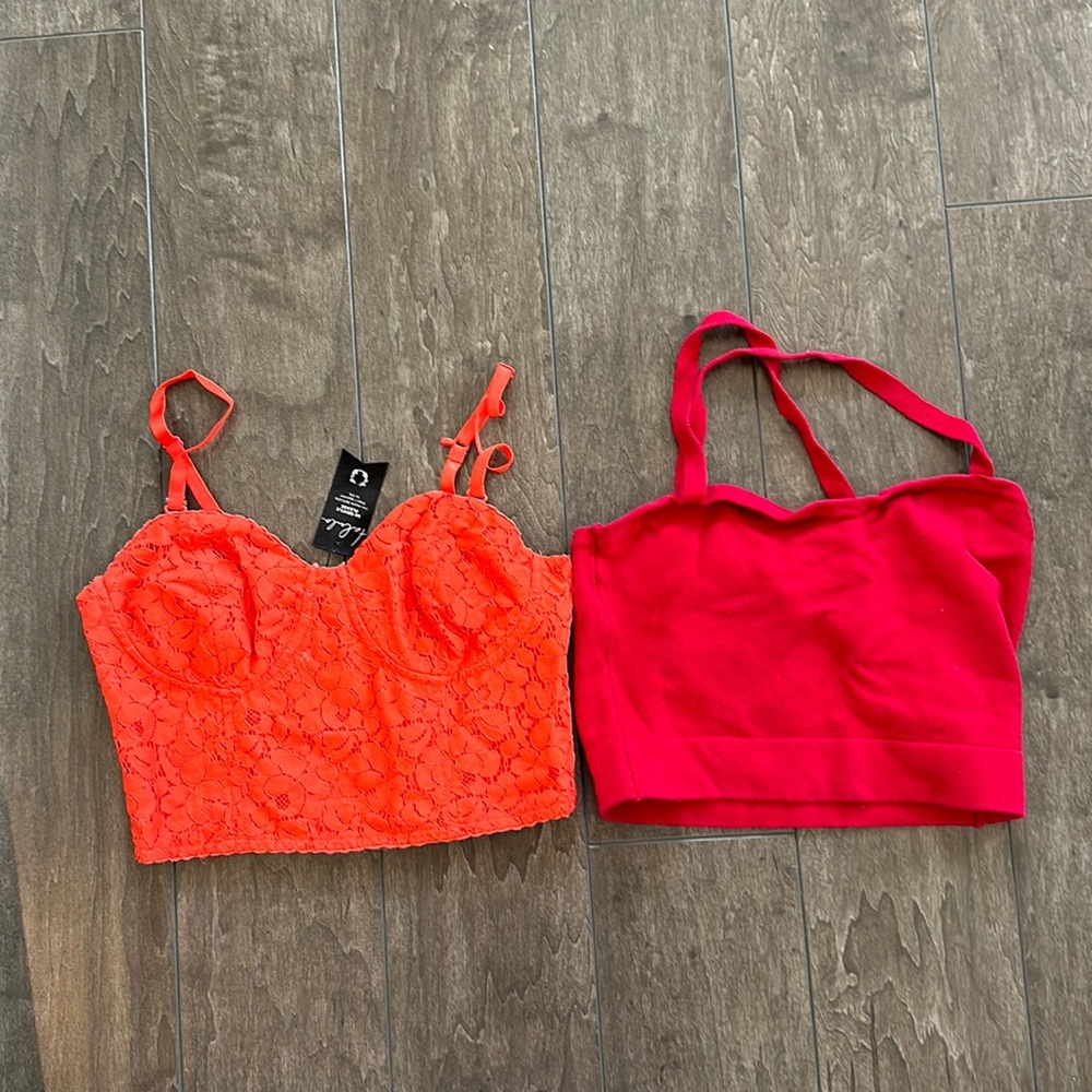 Two bra tops/crop tops